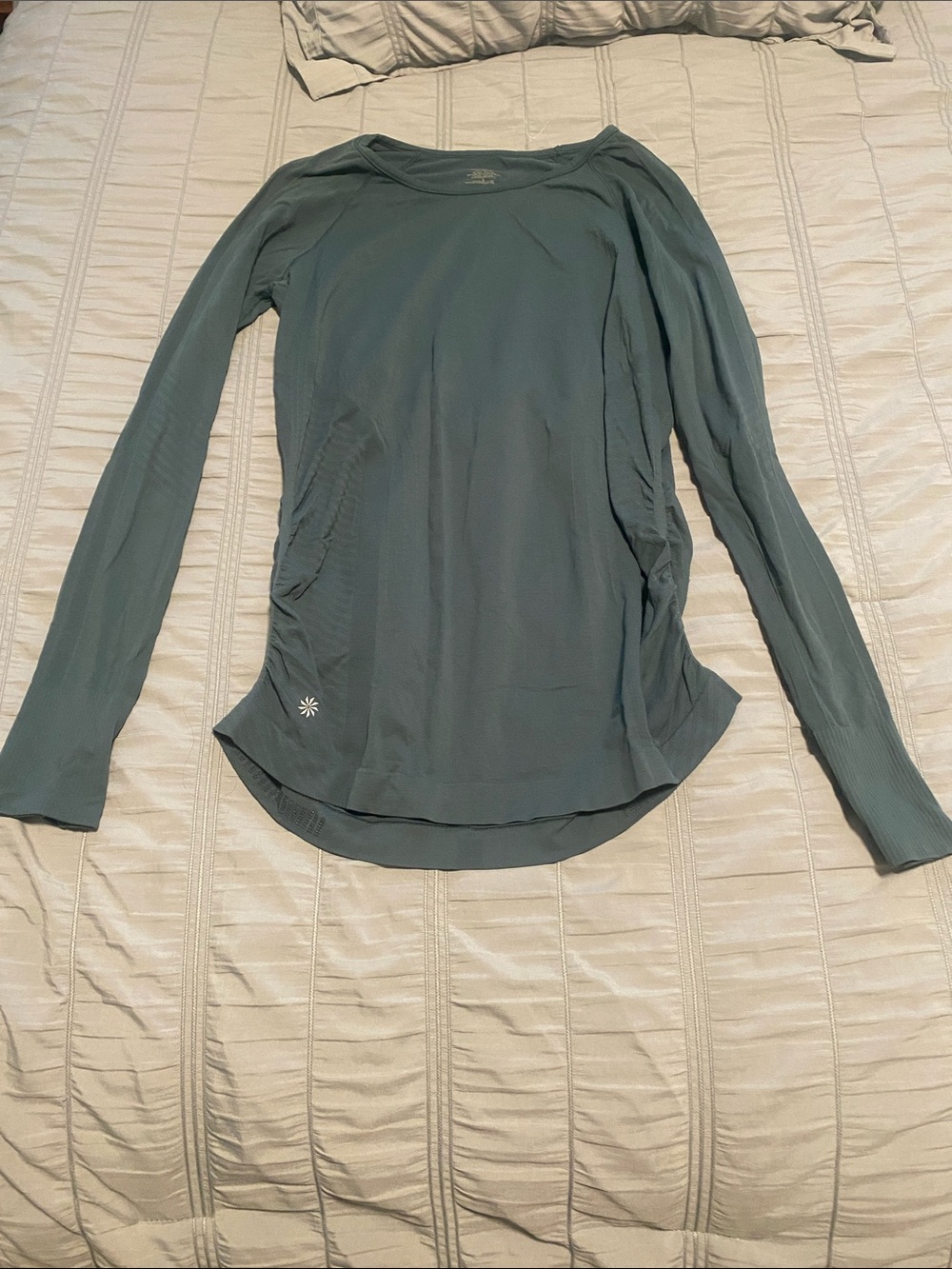 Athleta Long Sleeve Scoop Neck Top - Slate Green